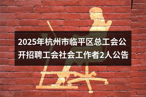 2025年杭州市临平区总工会公开招聘工会社会工作者2人公告 图片