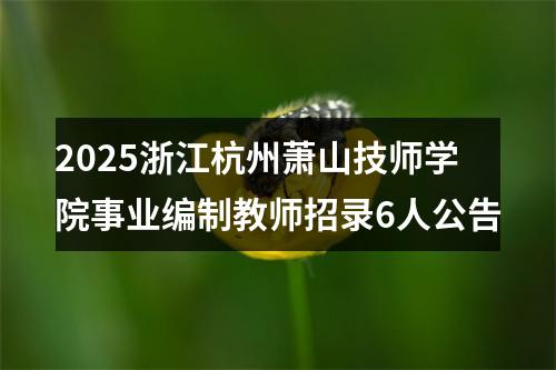2025浙江杭州萧山技师学院事业编制教师招录6人公告 图片