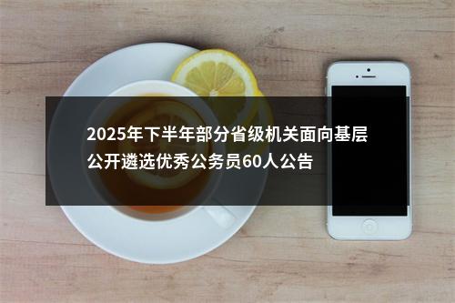 2025年下半年部分省级机关面向基层公开遴选优秀公务员60人公告 图片